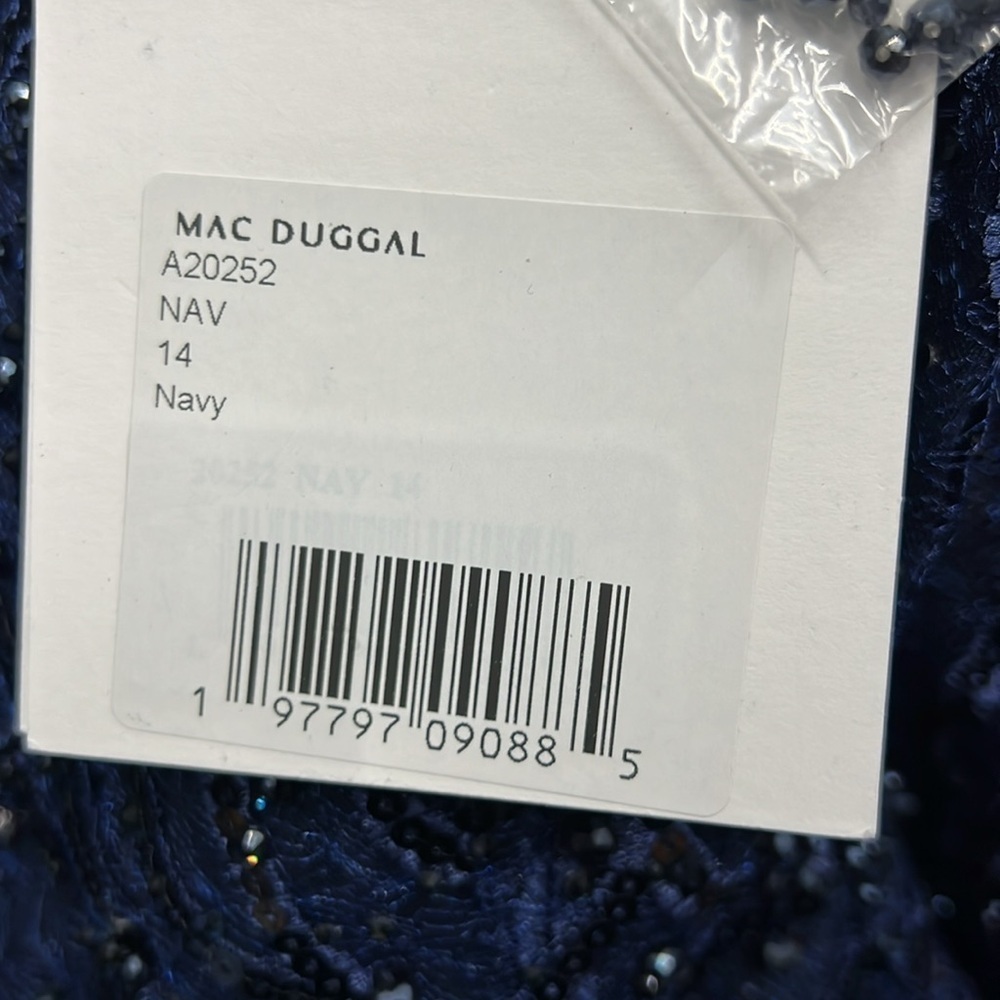Mac Duggal 20252 NWT EMBELLISHED 1/2 SLEEVE A LINE DRESS - Picture 9 of 11